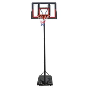 TotheCORE Basketball Stand 4.43-10.00ft Adjustable Portable Basketball Hoop & Goal PC Backplate, Large Base & Wheels (Color: White)