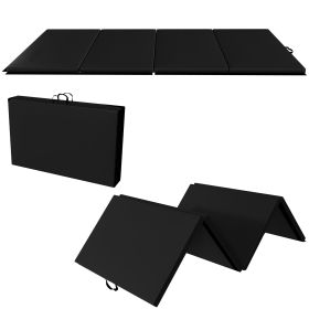 Only Supports Self Pickup  Folding Gym Mat With Carrying Handle For Protective Flooring In Mixed Martial Arts, Gymnastics, And Home Gyms, 2 Inch (Color: Black)
