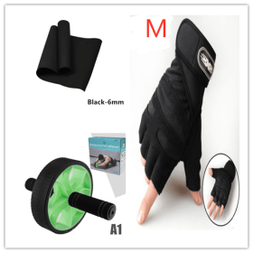Super Soft  EVA Fitness Composite Mat Yoga Mat 4mm 6mm (Option: Black Set)