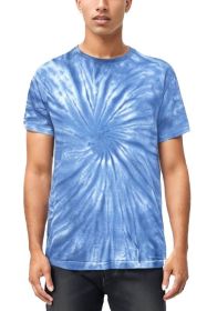 Tie and DIe Cotton Tshirt (Color: LIGHT BLUE, size: XL)