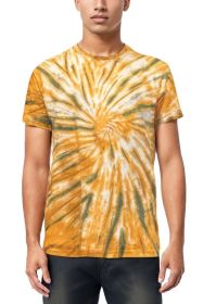 Tie and DIe Cotton Tshirt (Color: GOLD, size: 2XL)