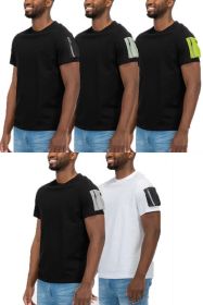SHORT SLEEVE COTTON TSHIRT (Color: black lime, size: S)