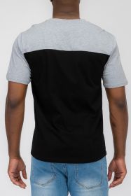 COLOR BLOCK SHORT SLEEVE TSHIRT (Color: NAVY RED, size: L)