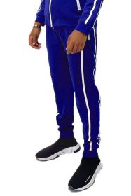 Mens Active Wear Running Track Pant Joggers (Color: ROYAL, size: S)