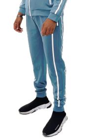Mens Active Wear Running Track Pant Joggers (Color: SKY, size: M)