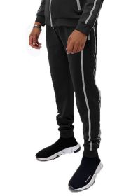 Mens Active Wear Running Track Pant Joggers (Color: Black, size: M)