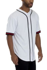 Unisex Active Sports Team Baseball Jersey (Color: White, size: L)