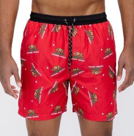 All Cali Swim Shorts (Color: Red, size: M)