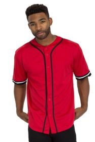 Unisex Active Sports Team Baseball Jersey (Color: Red, size: 2XL)