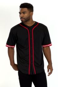 Unisex Active Sports Team Baseball Jersey (Color: Black, size: XL)