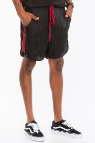 METALLIC FLICK SHORTS (Color: Black / Red, size: M)