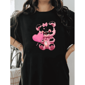 Casual Women's Cotton T-Shirt with Bow Detail - Trendy and Comfortable for Every Season (Style: 128)