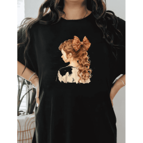 Casual Women's Cotton T-Shirt with Bow Detail - Trendy and Comfortable for Every Season (Style: 150)