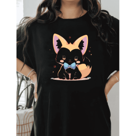 Casual Women's Cotton T-Shirt with Bow Detail - Trendy and Comfortable for Every Season (Style: 309)