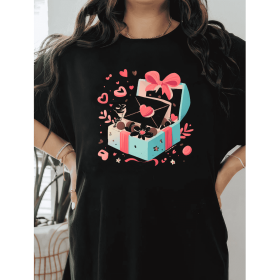 Casual Women's Cotton T-Shirt with Bow Detail - Trendy and Comfortable for Every Season (Style: 76)