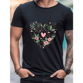 Celebrate in Style with This 100% Cotton Men's Valentine's Day Tee (Style: 351)