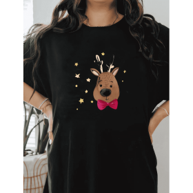 Casual Women's Cotton T-Shirt with Bow Detail - Trendy and Comfortable for Every Season (Style: 363)