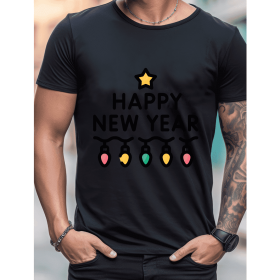2025 New Year Cotton T-Shirt for Men - Stylish & Comfortable Short Sleeve Tee for All Seasons (Style: 2)