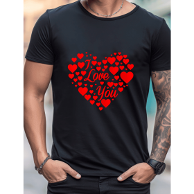 Celebrate in Style with This 100% Cotton Men's Valentine's Day Tee (Style: 407)