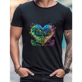 Celebrate in Style with This 100% Cotton Men's Valentine's Day Tee (Style: 376)