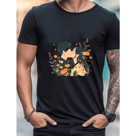 Celebrate in Style with This 100% Cotton Men's Valentine's Day Tee (Style: 415)