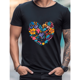 Celebrate in Style with This 100% Cotton Men's Valentine's Day Tee (Style: 388)