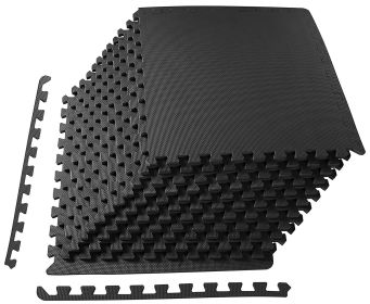 Only Supports Self Pickup  Jigsaw Sports Mat With EVA Foam Interlocking Tiles For Gymnastics And Home Gym Floor Protection, Various Sizes And Col (Option: Black Half inch 12Pieces)